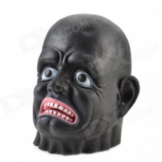 Halloween Black Long-face Ghost Mask - Black + Red